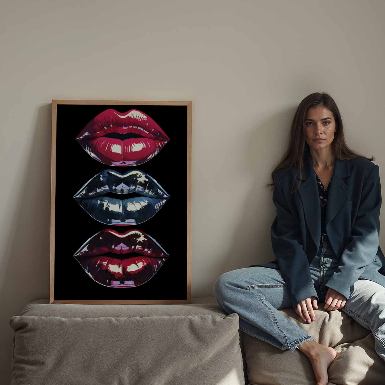 Stijlvolle Lippen Poster-WallArtistic