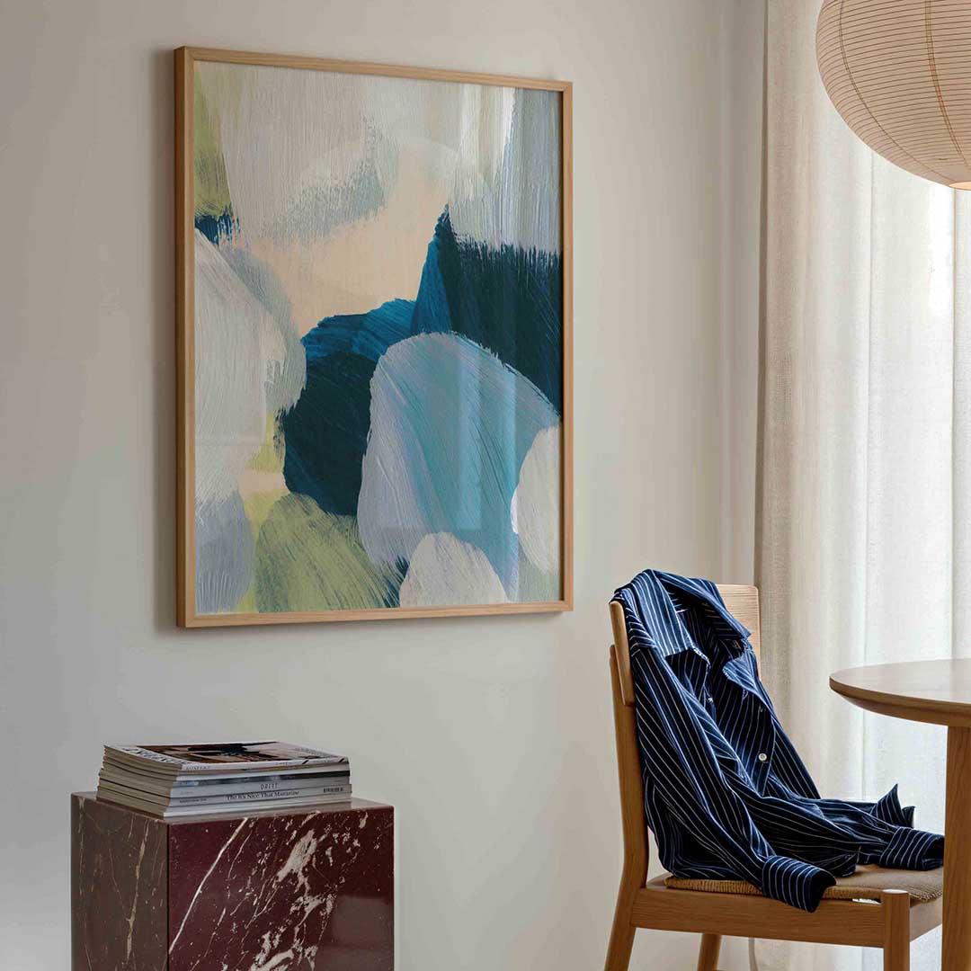 Abstracte penseelstreken Poster