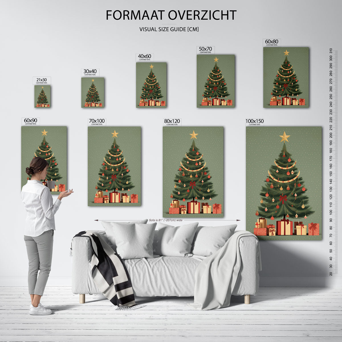 Kerstboom met cadeaus Poster