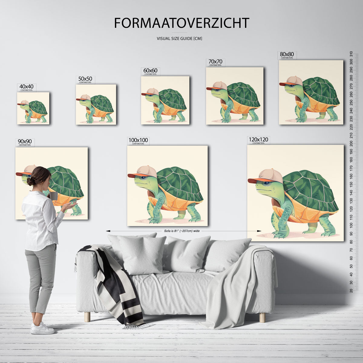 Schildpad met pet Poster