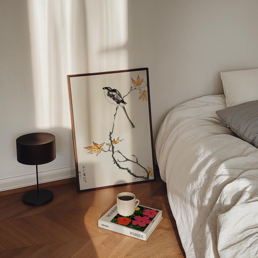 Rustieke Vogel op Herfsttak Poster-WallArtistic