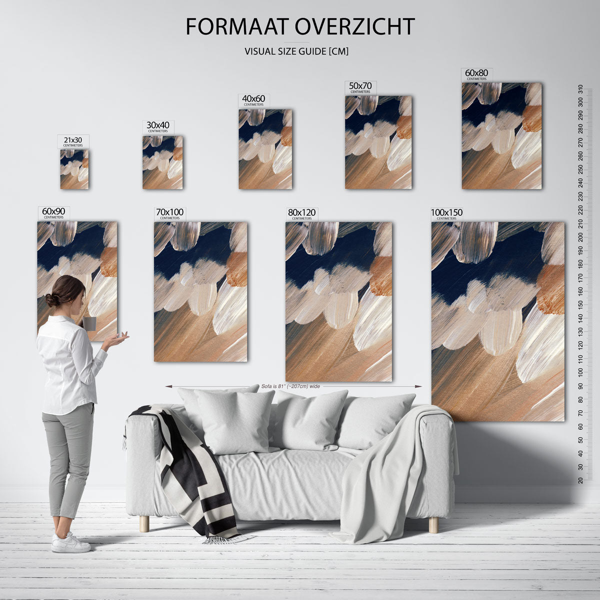 Abstracte penseelstreken Poster