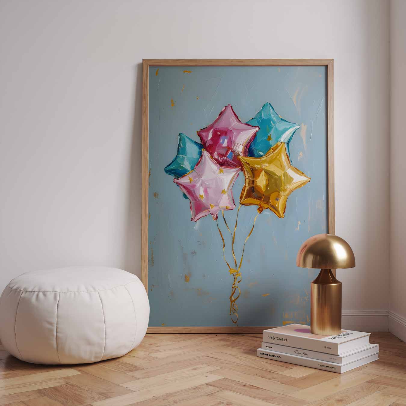 Vrolijke Sterren Ballonnen Poster-WallArtistic