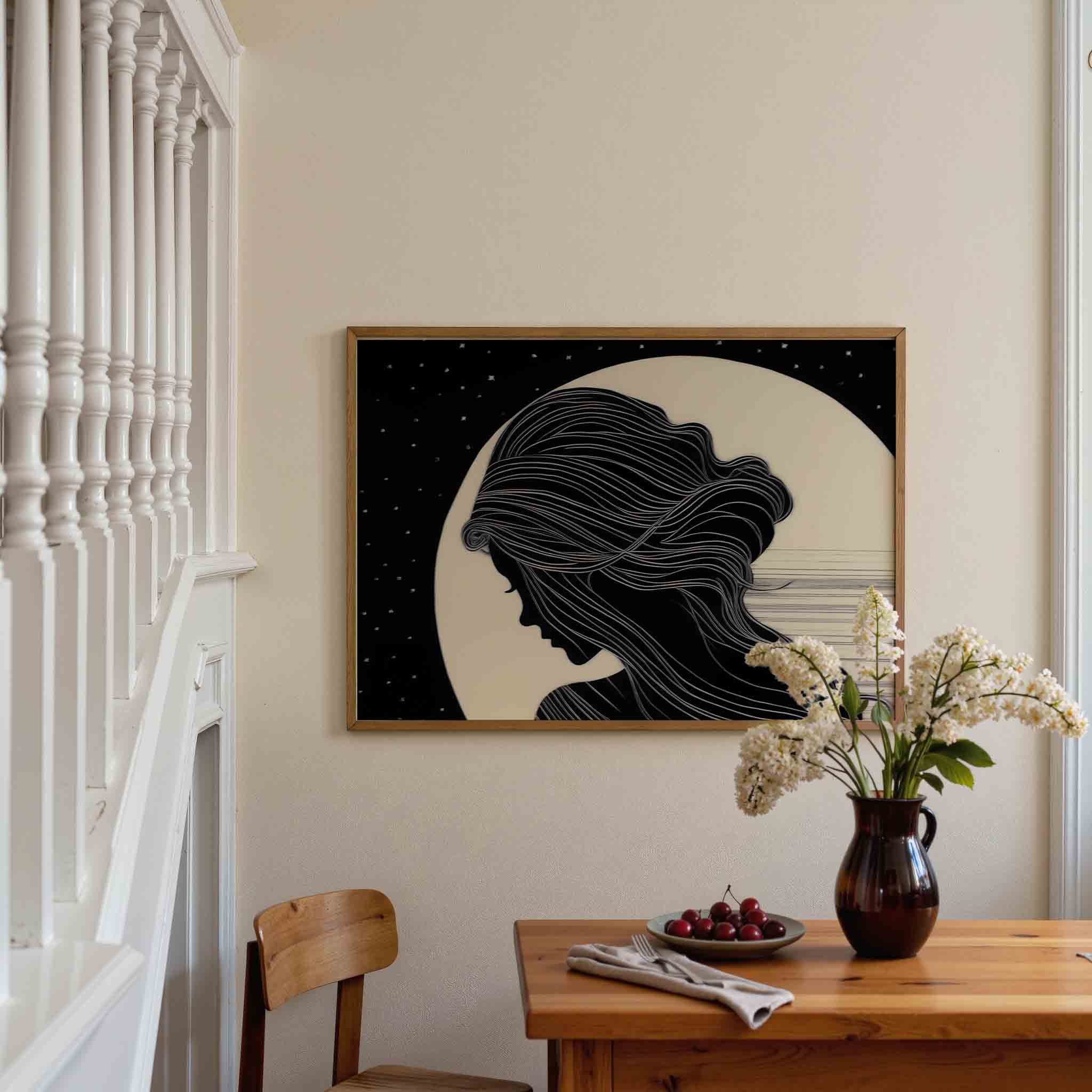 Silhouet van vrouw Poster