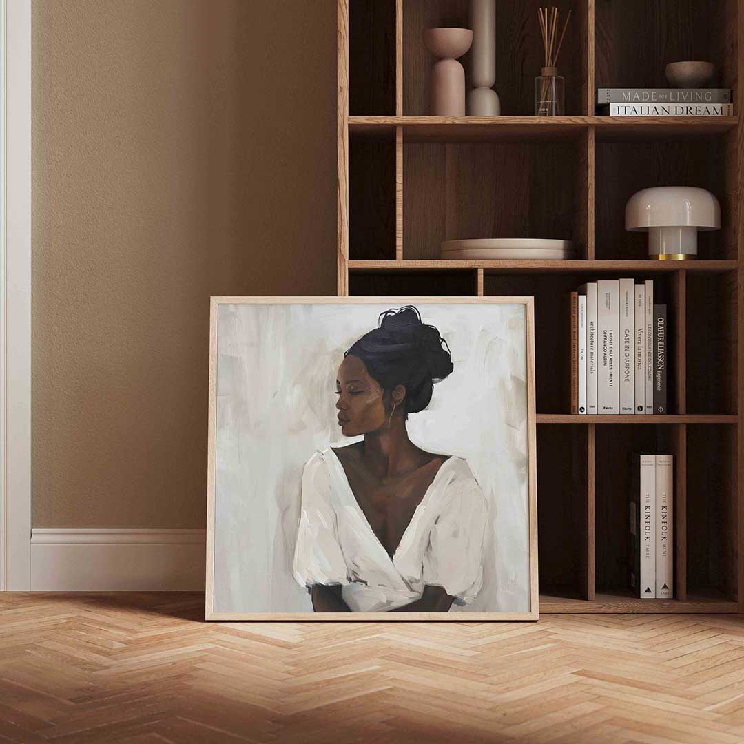 Vrouw met opgestoken haar Poster