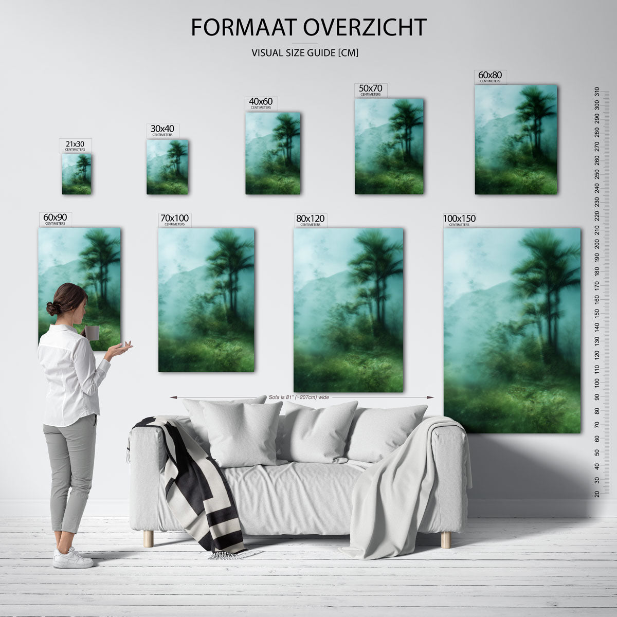 Mistige bomen Poster