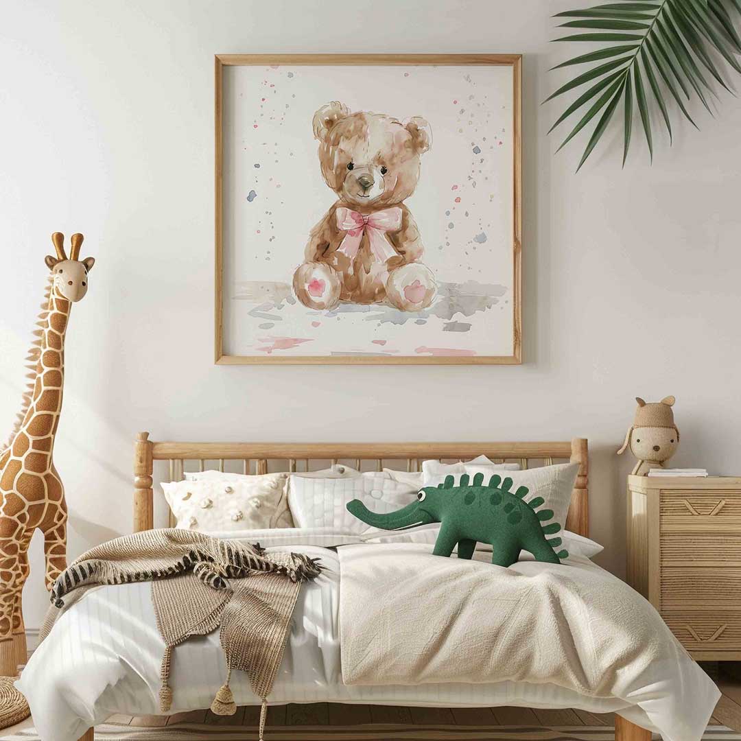 Zittende teddybeer Poster