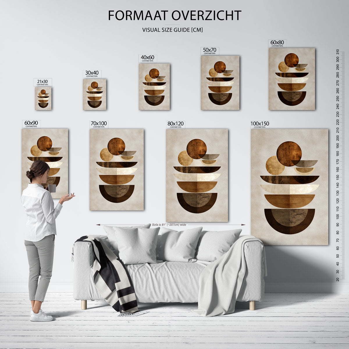 Gestapelde vormen Poster