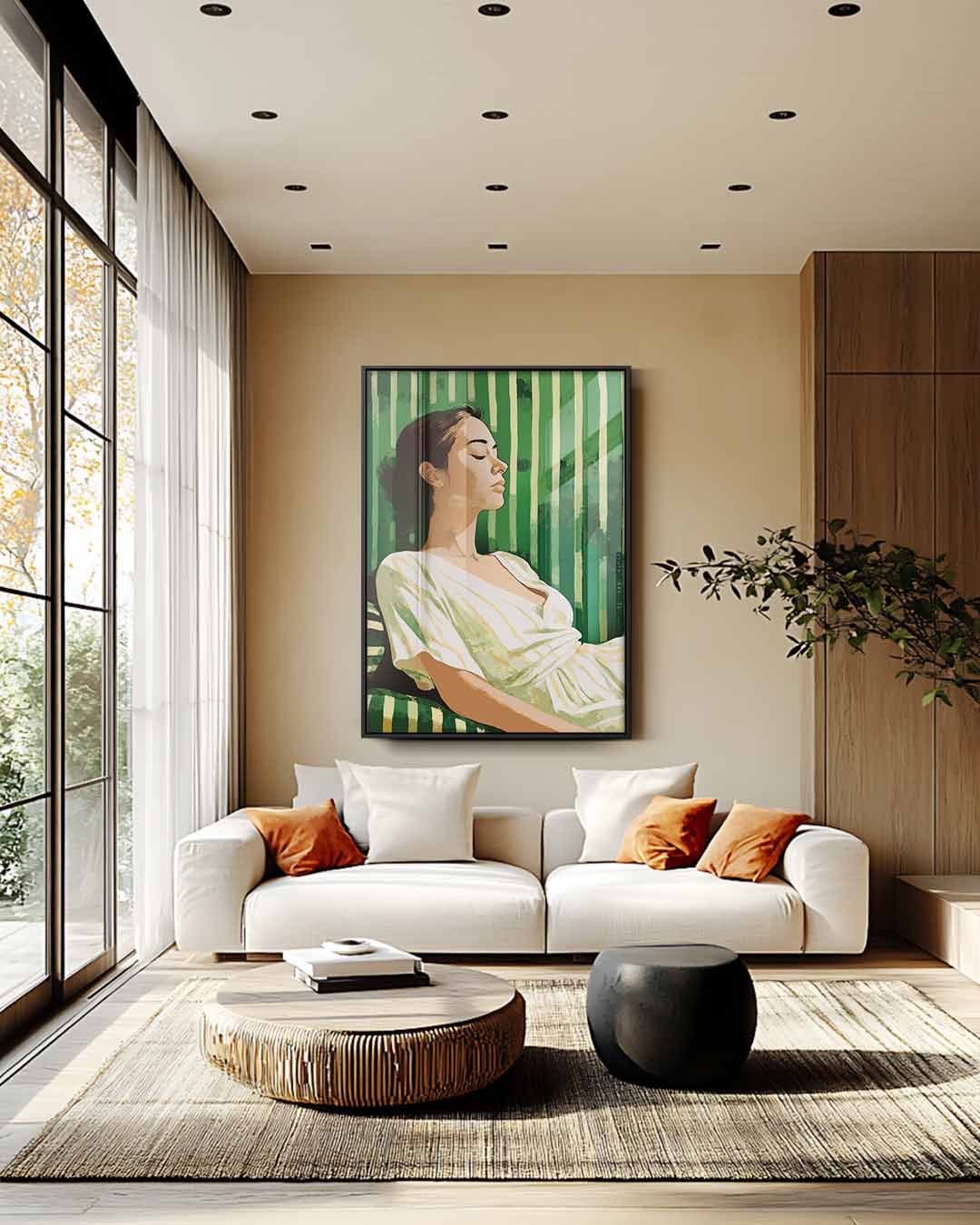 Rust in Groen Kunstwerk-canvas-dibond-plexiglas-wanddecoratie-WallArtistic
