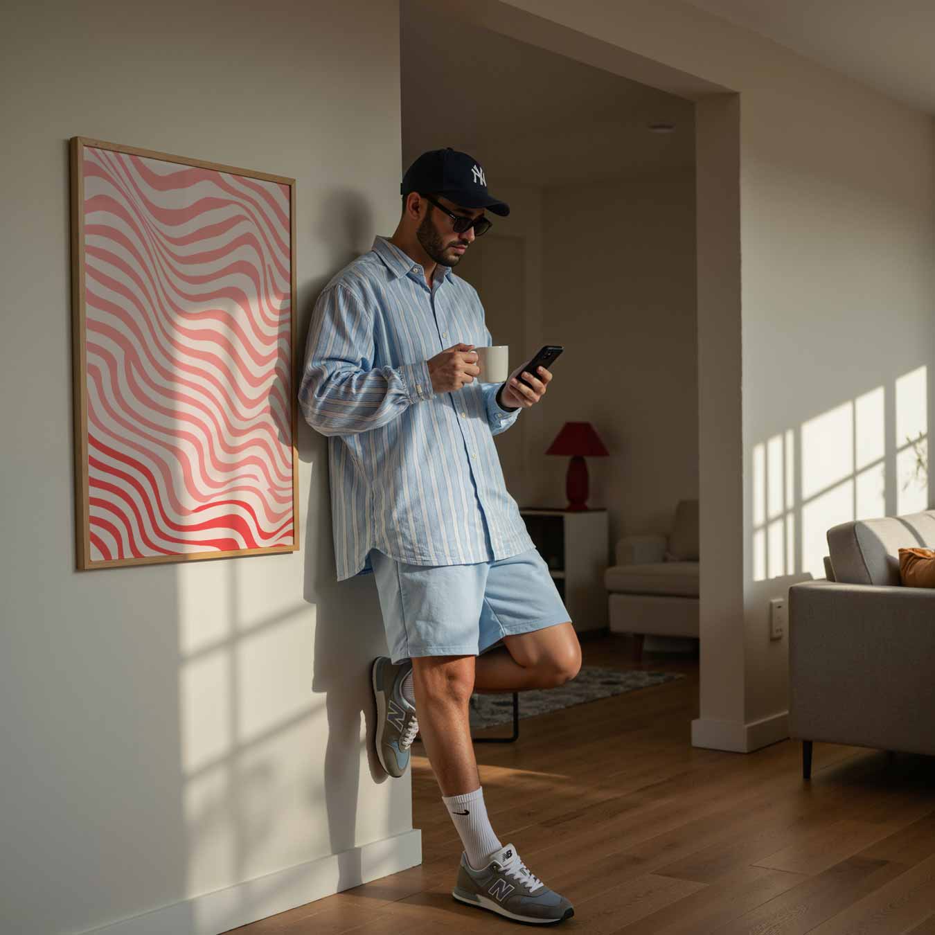 Vrolijke Golfpatronen Poster-WallArtistic