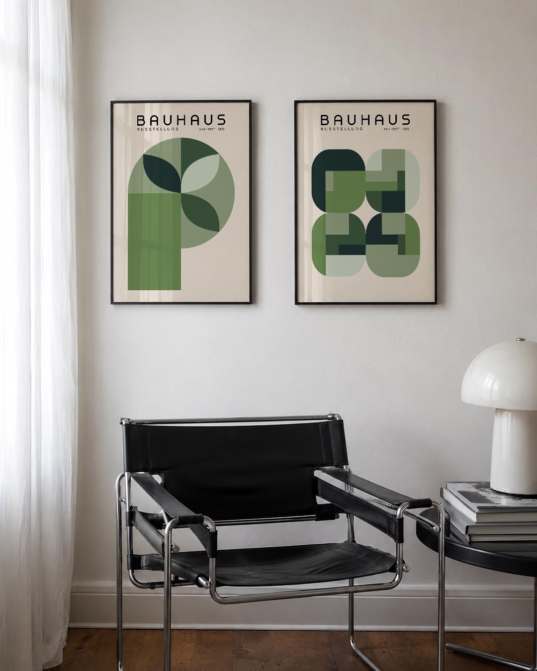 Groene vormen ritme Posterset