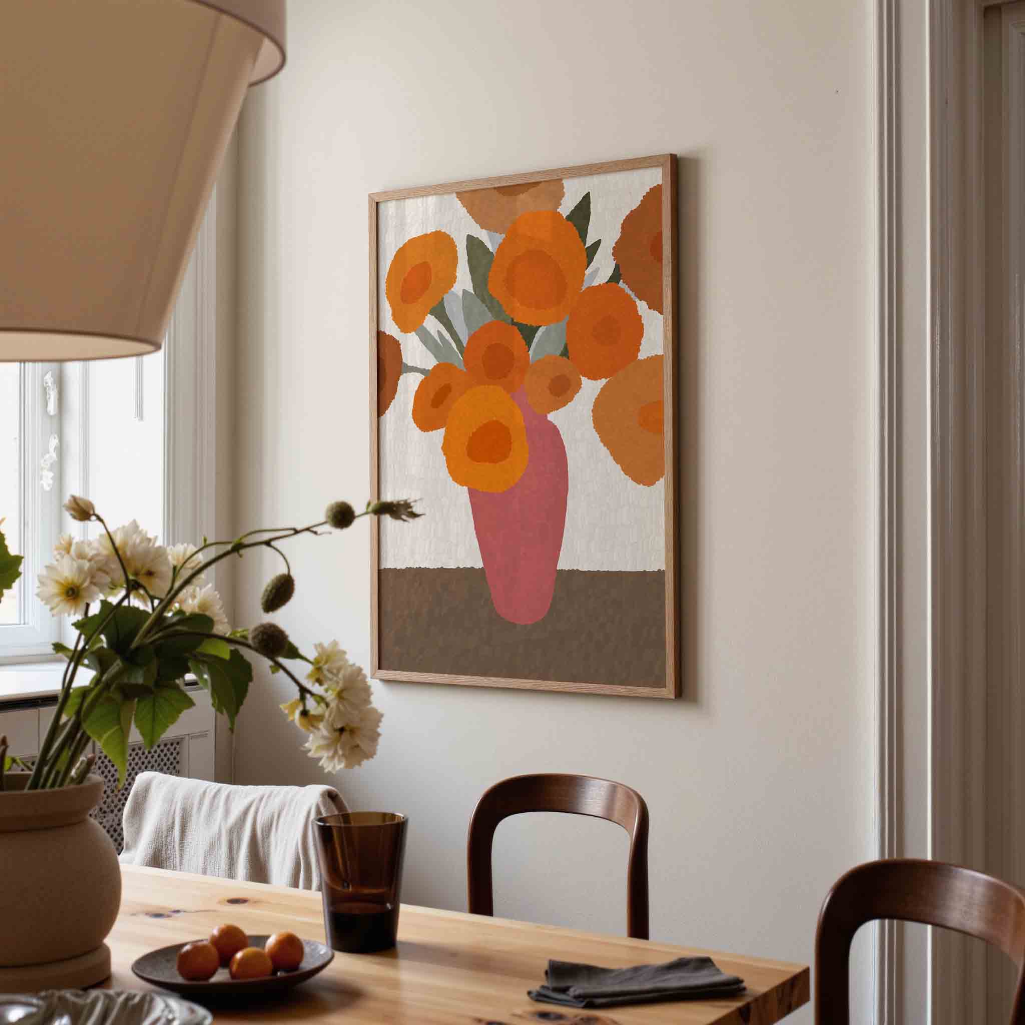 Bloemen in vaas Poster
