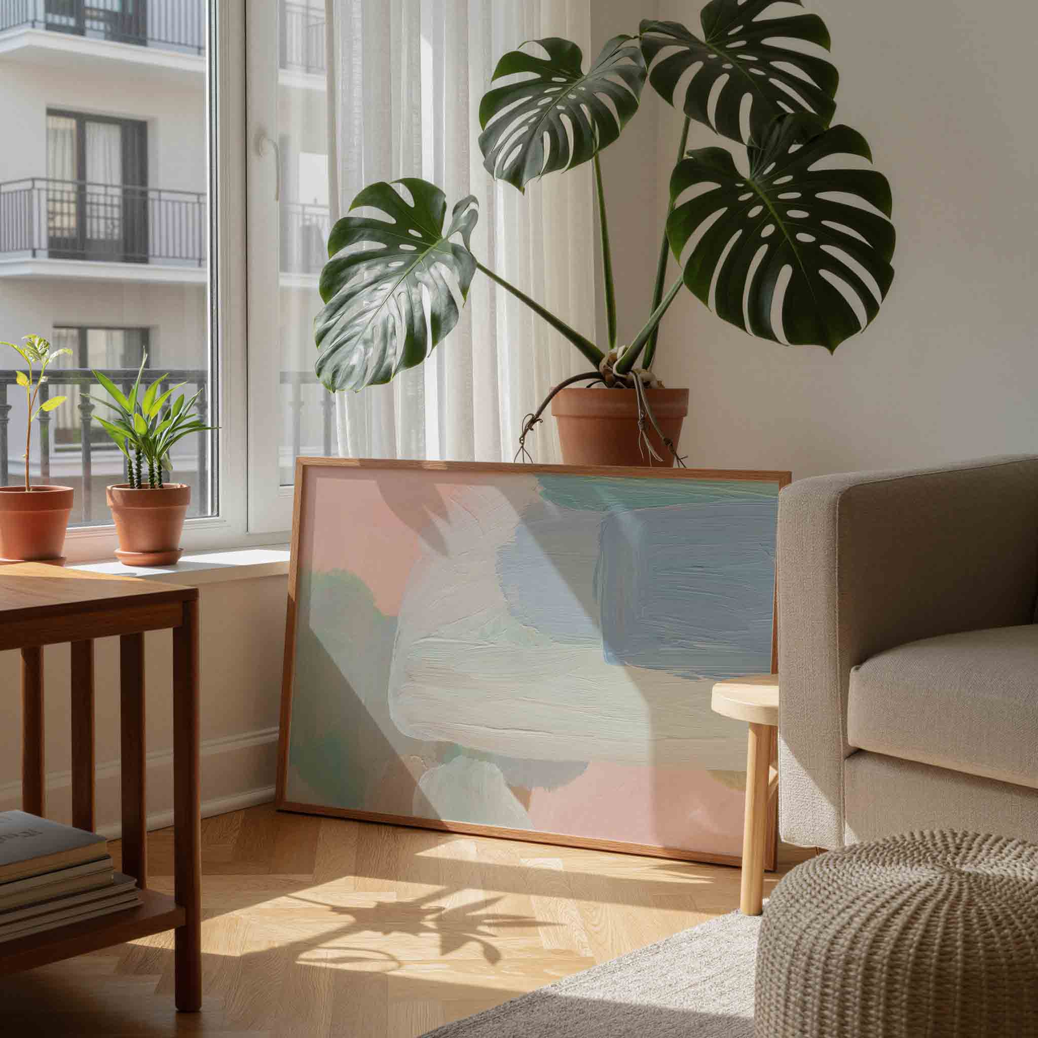 Abstracte pastelkleuren Poster
