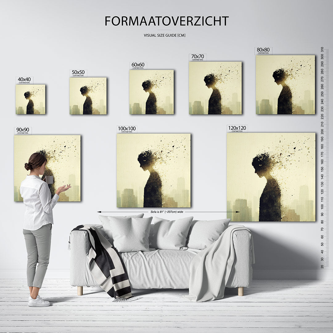 Vervagende silhouet Kunstwerk