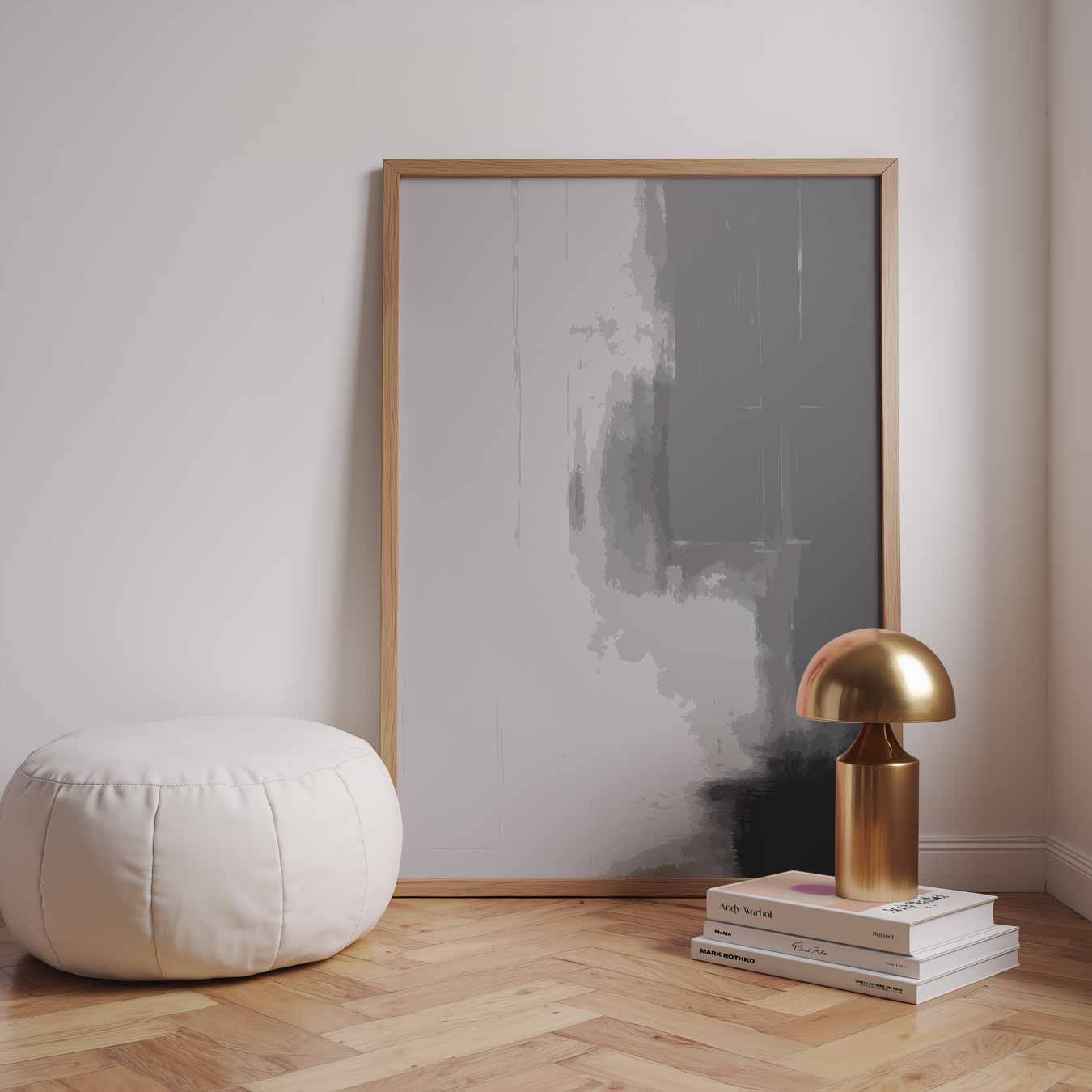 Moderne Grijze Abstracte Poster-WallArtistic