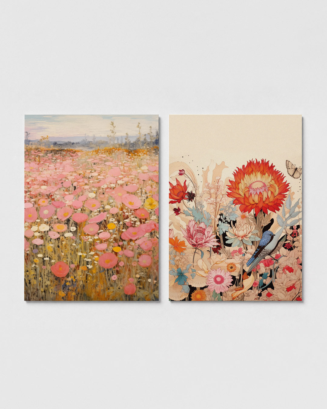Bloemenzee in pastel Posterset