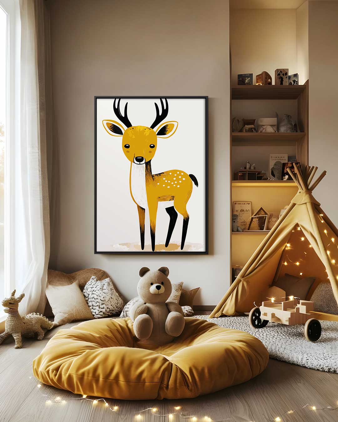 Lief Hert Illustratie Kunstwerk-canvas-dibond-plexiglas-wanddecoratie-WallArtistic