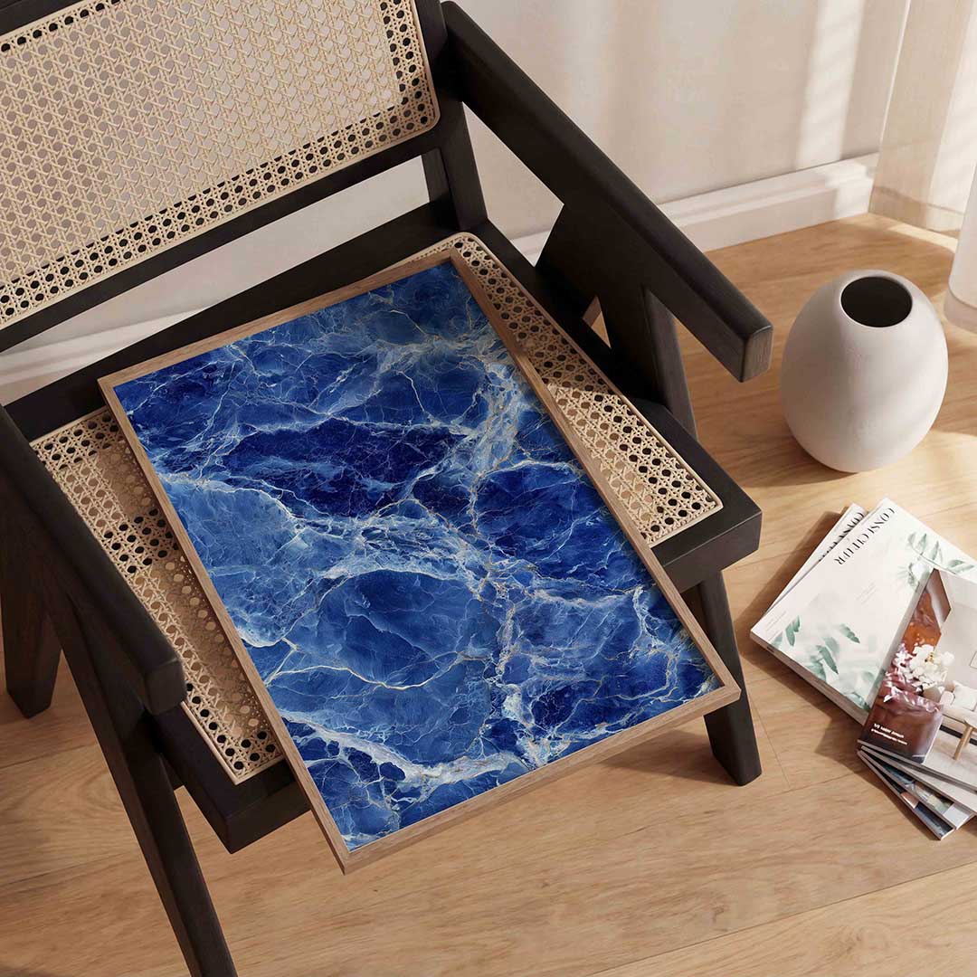 Blauwe marmerstructuur Poster