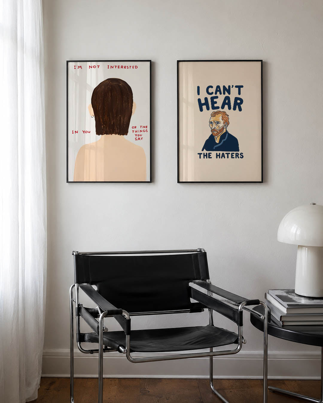 Achterhoofd en tekst Posterset