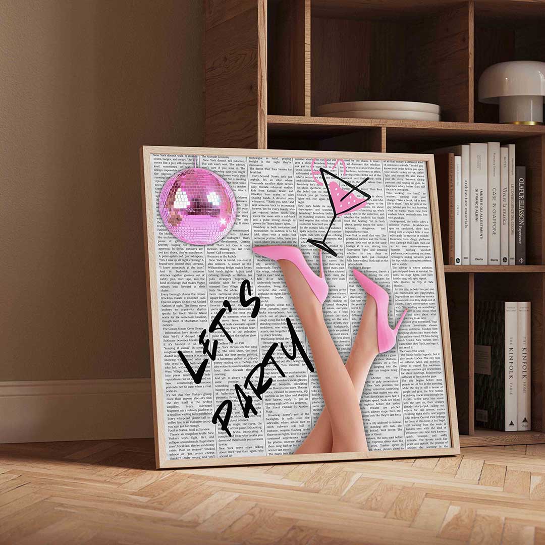 Feestelijke roze hakken Poster