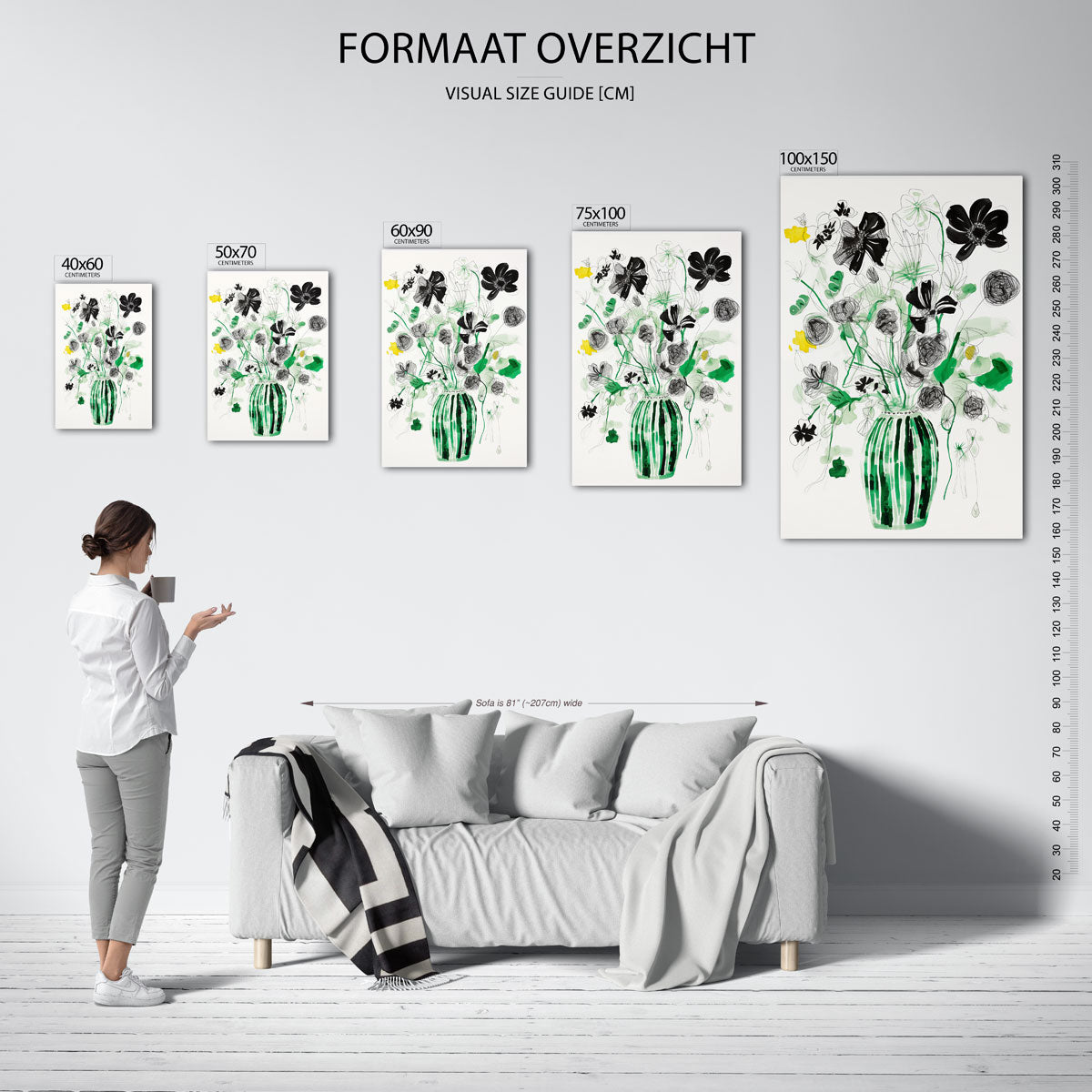 Bloemrijke illustratie Kunstwerk
