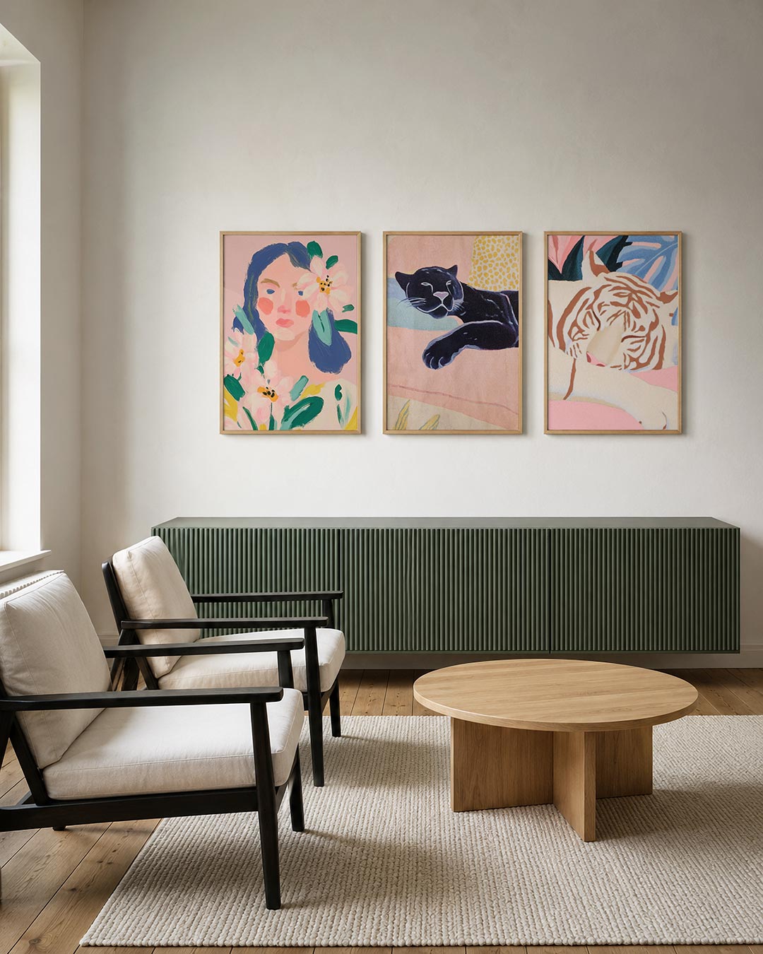 Bloemrijke portretkleuren Posterset