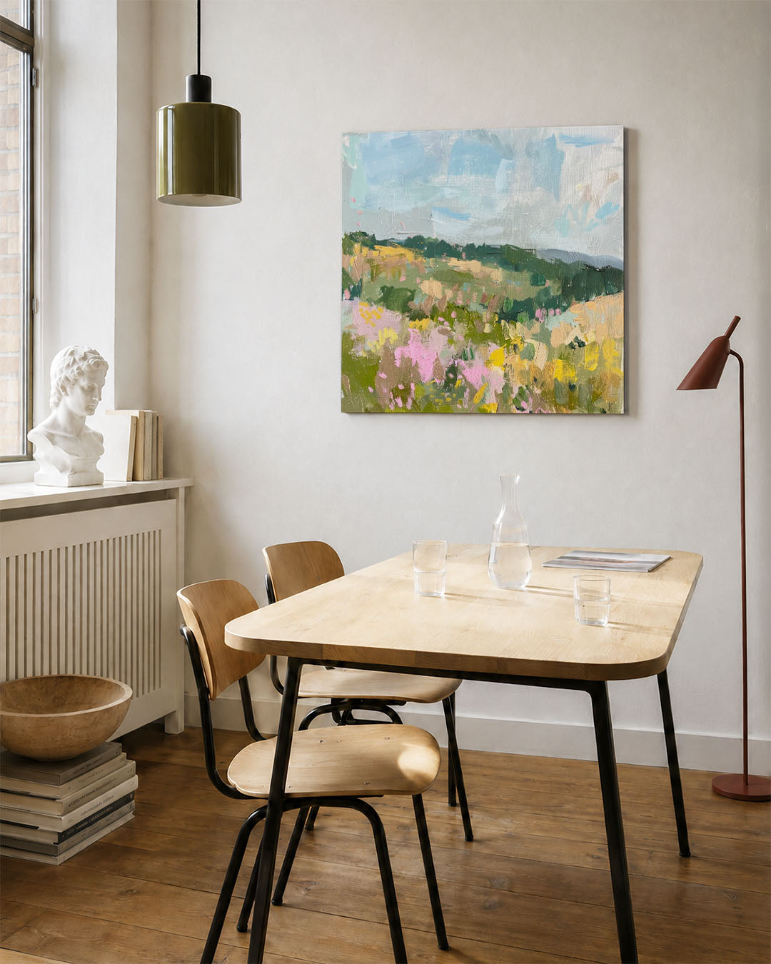 Kleurrijk landschap Kunstwerk