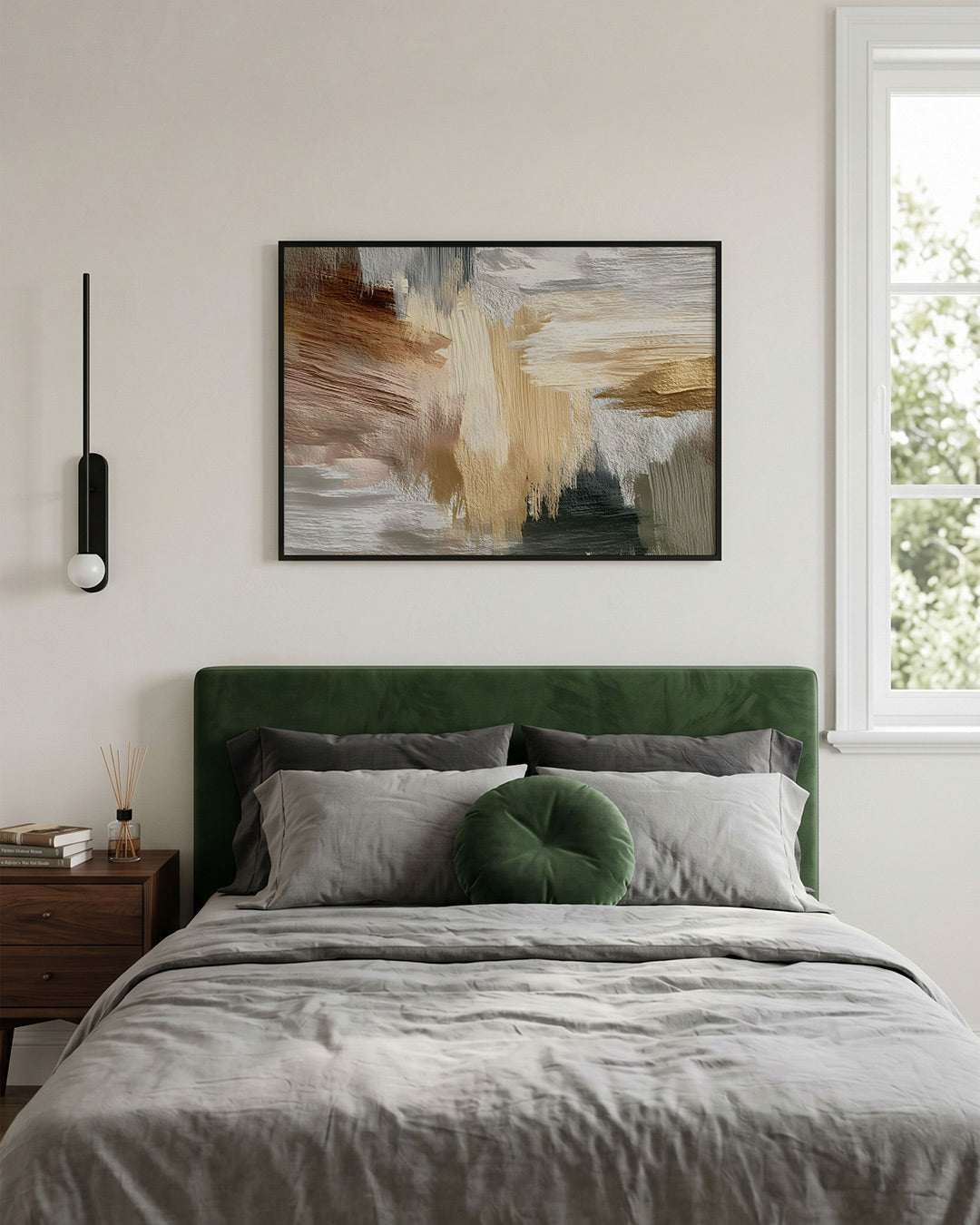 Abstracte penseelstreken Poster