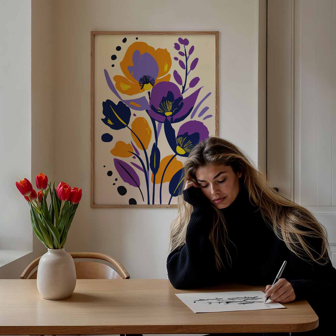 Bloemige Kunstposter-WallArtistic