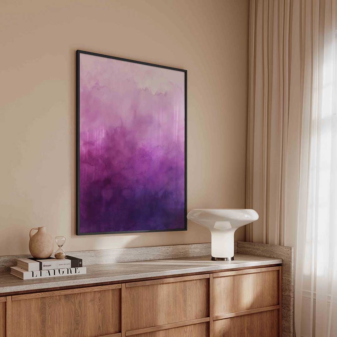 Paarse aquarel Poster