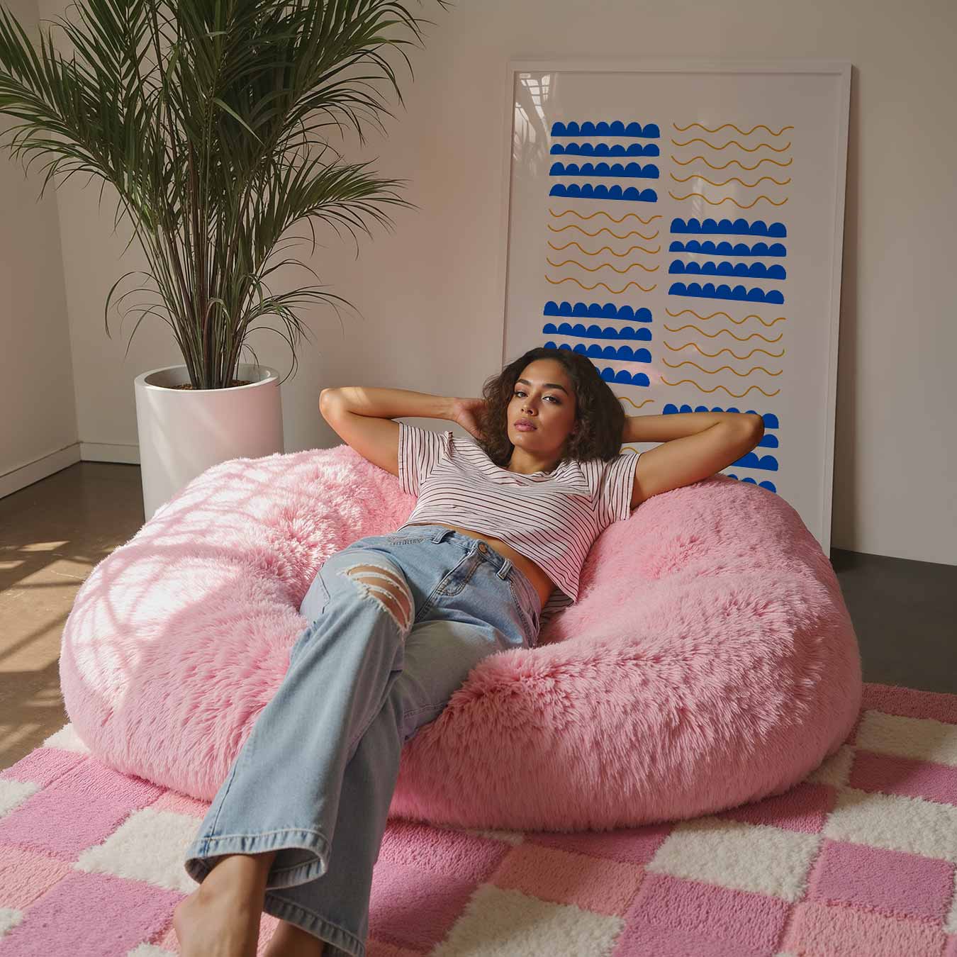 Golven van Blauw Poster-WallArtistic