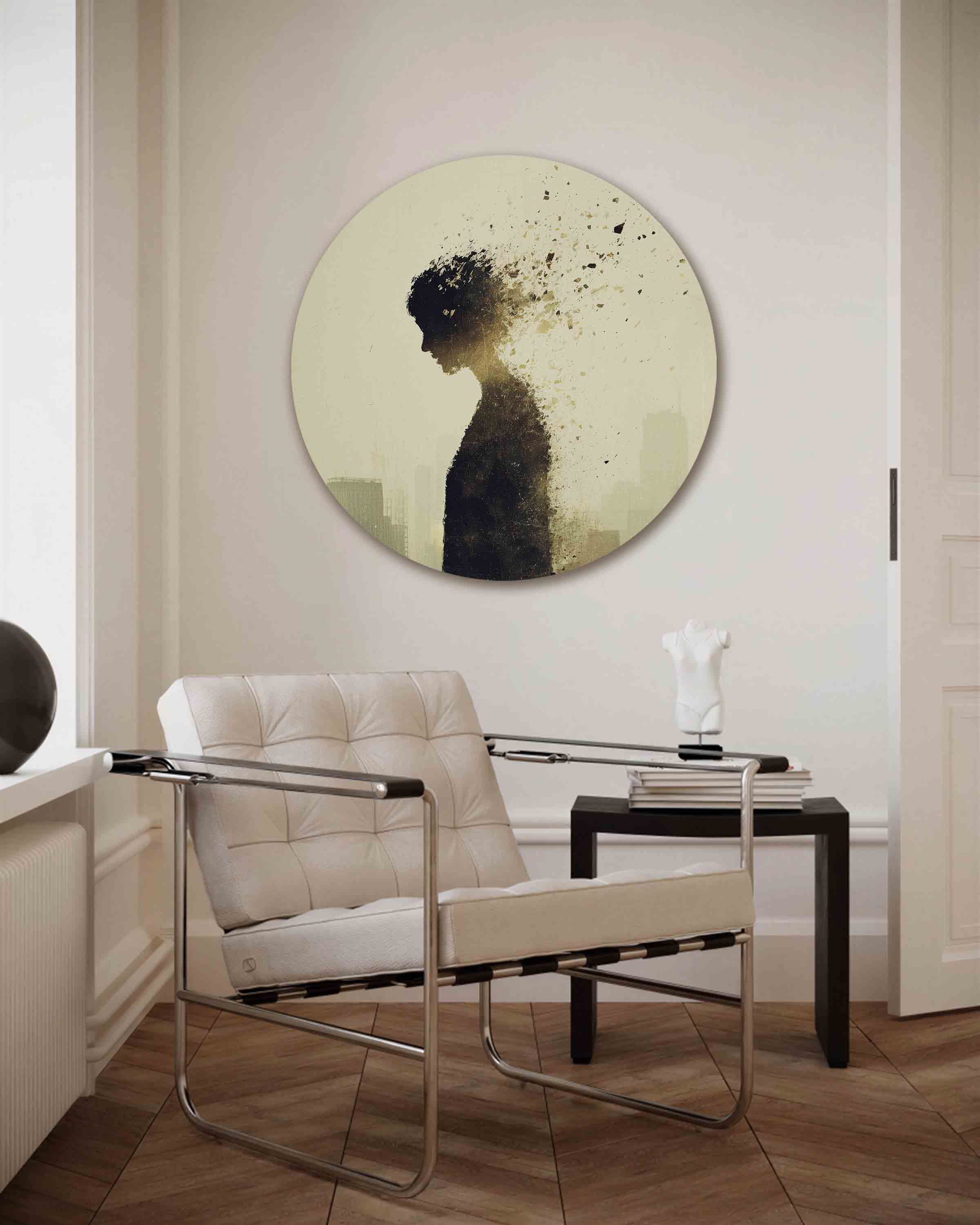 Silhouet van figuur Muurcirkel