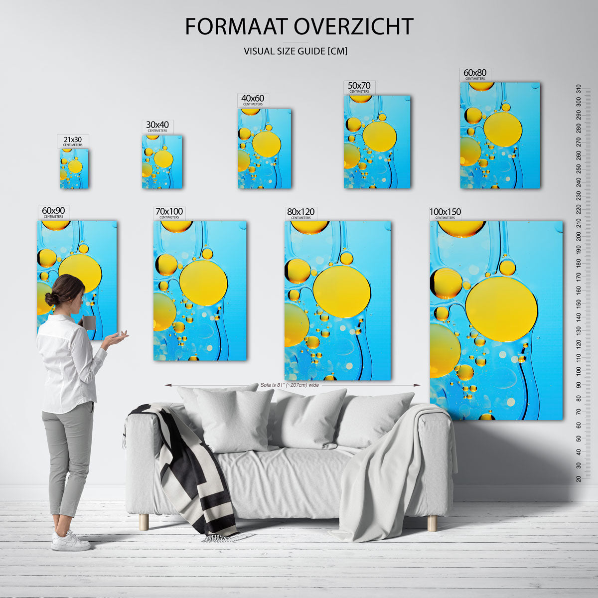 Gele en blauwe cirkels Poster