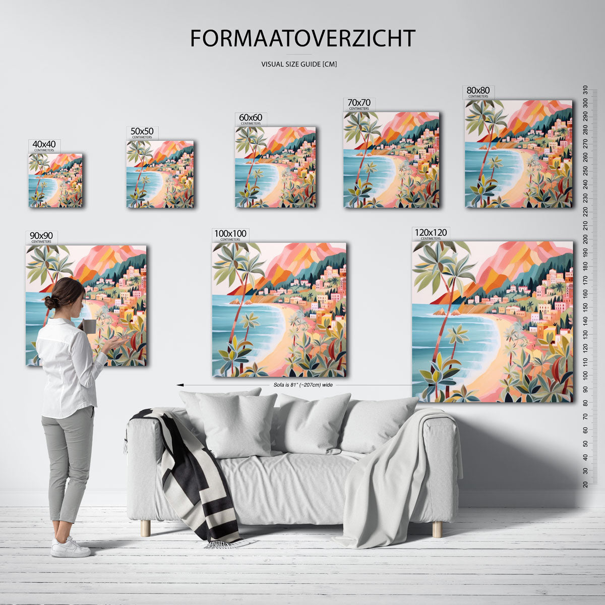 Kustlandschap met palmbomen Poster