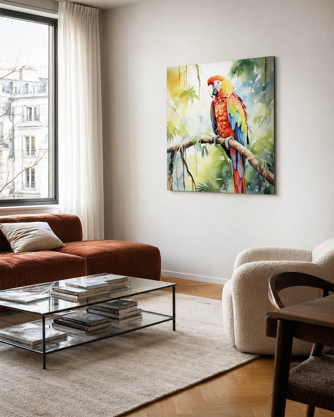 Vrolijke papegaai Kunstwerk