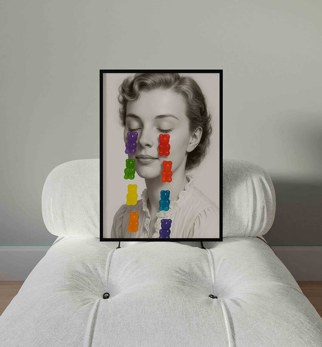 Portret met kleurrijke beren Poster