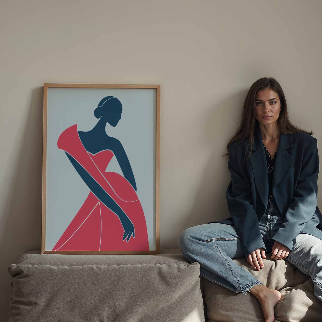 Elegante Vrouwelijke Silhouet Poster-WallArtistic