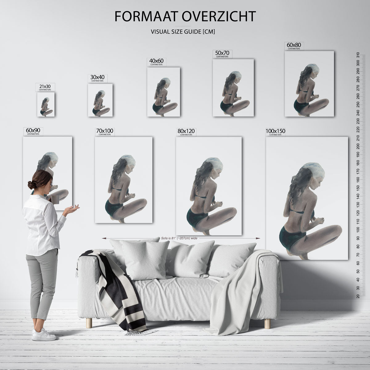 Zwemmer in profiel Poster