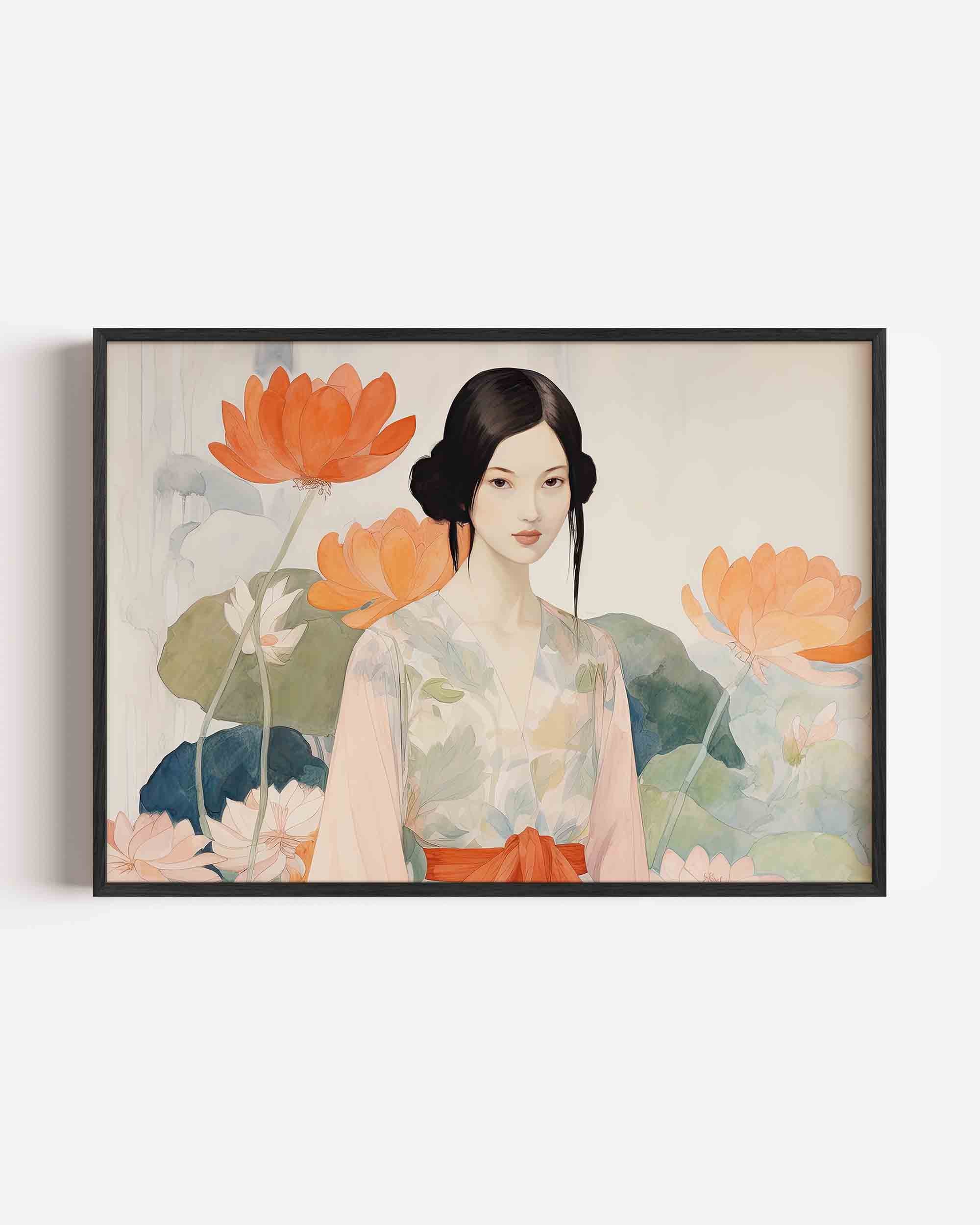 Vrouw met bloemen Poster