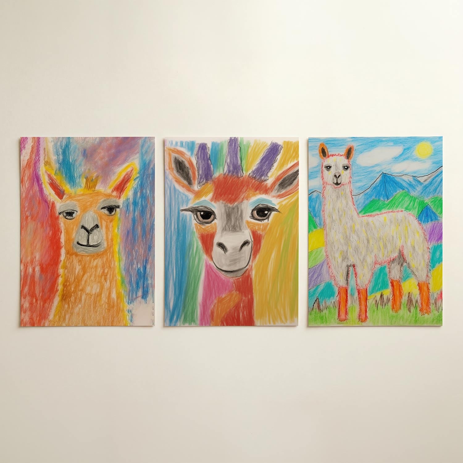 Kleurrijke lama portret Posterset