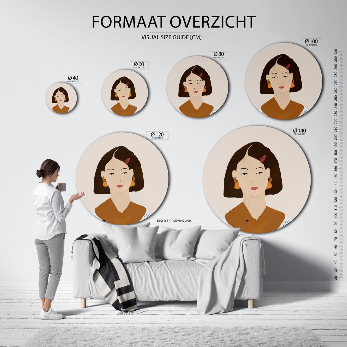 Vrouwelijk portret Muurcirkel