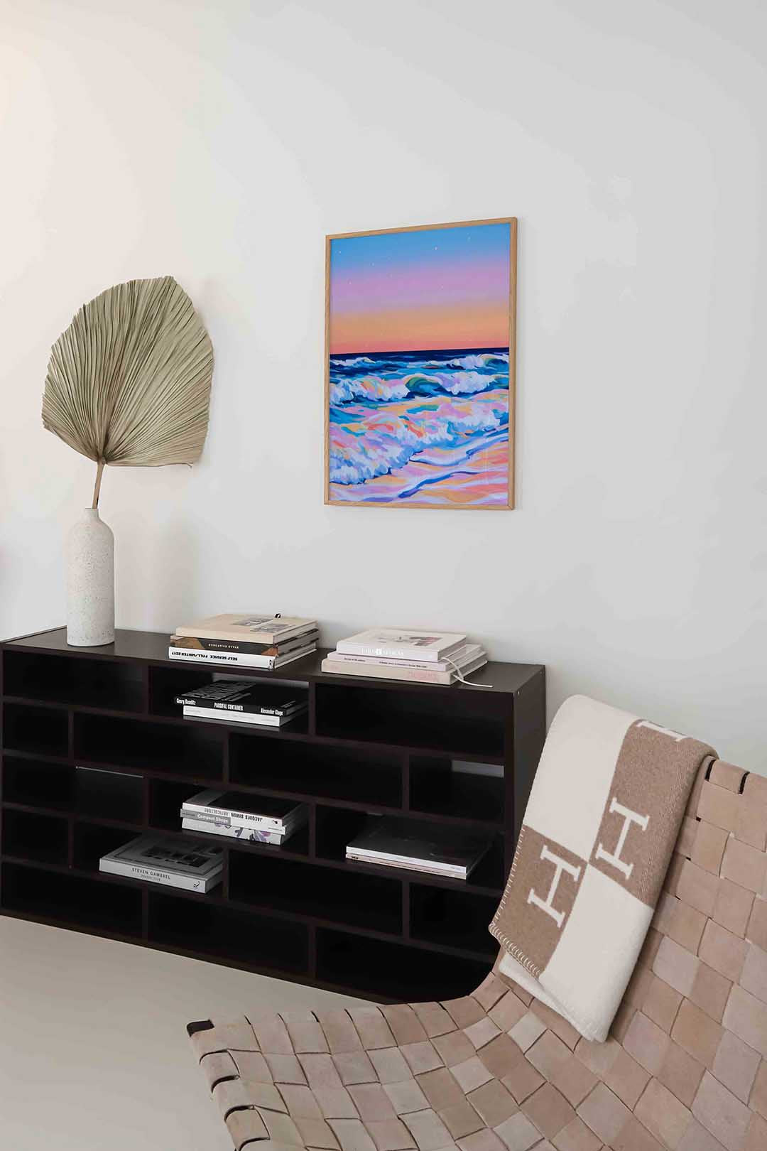 Golven bij zonsondergang Poster