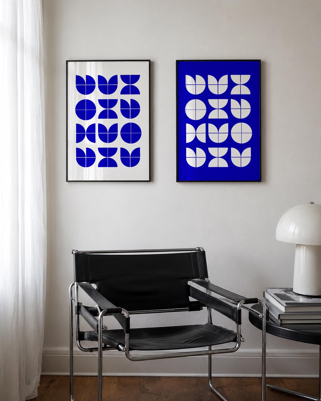 Vormenspel in blauw Posterset