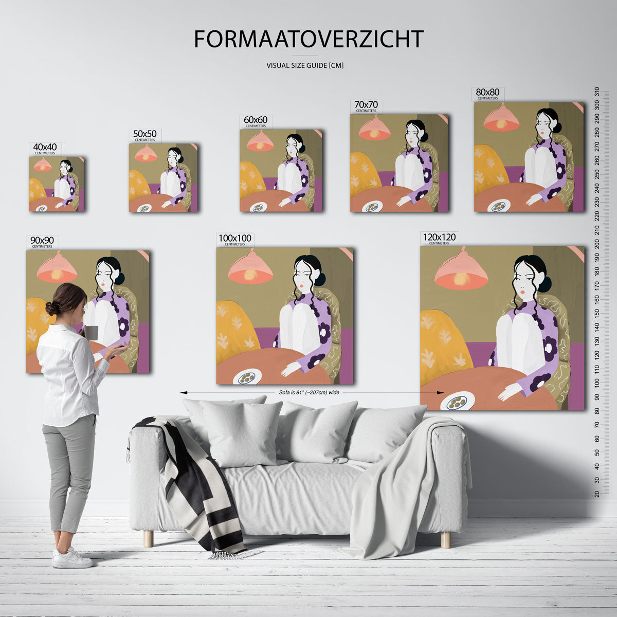 Vrouw met lamp Poster