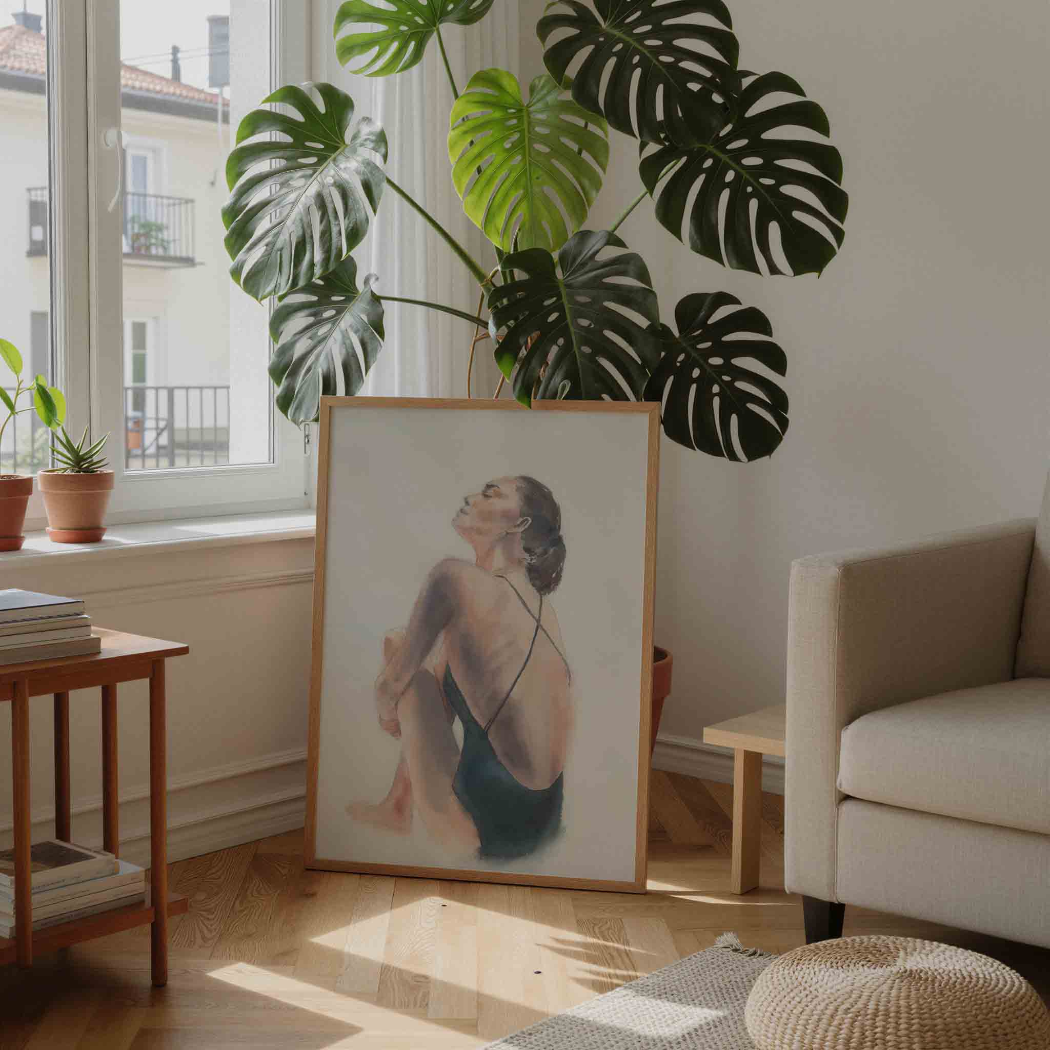 Vrouw in badpak Poster