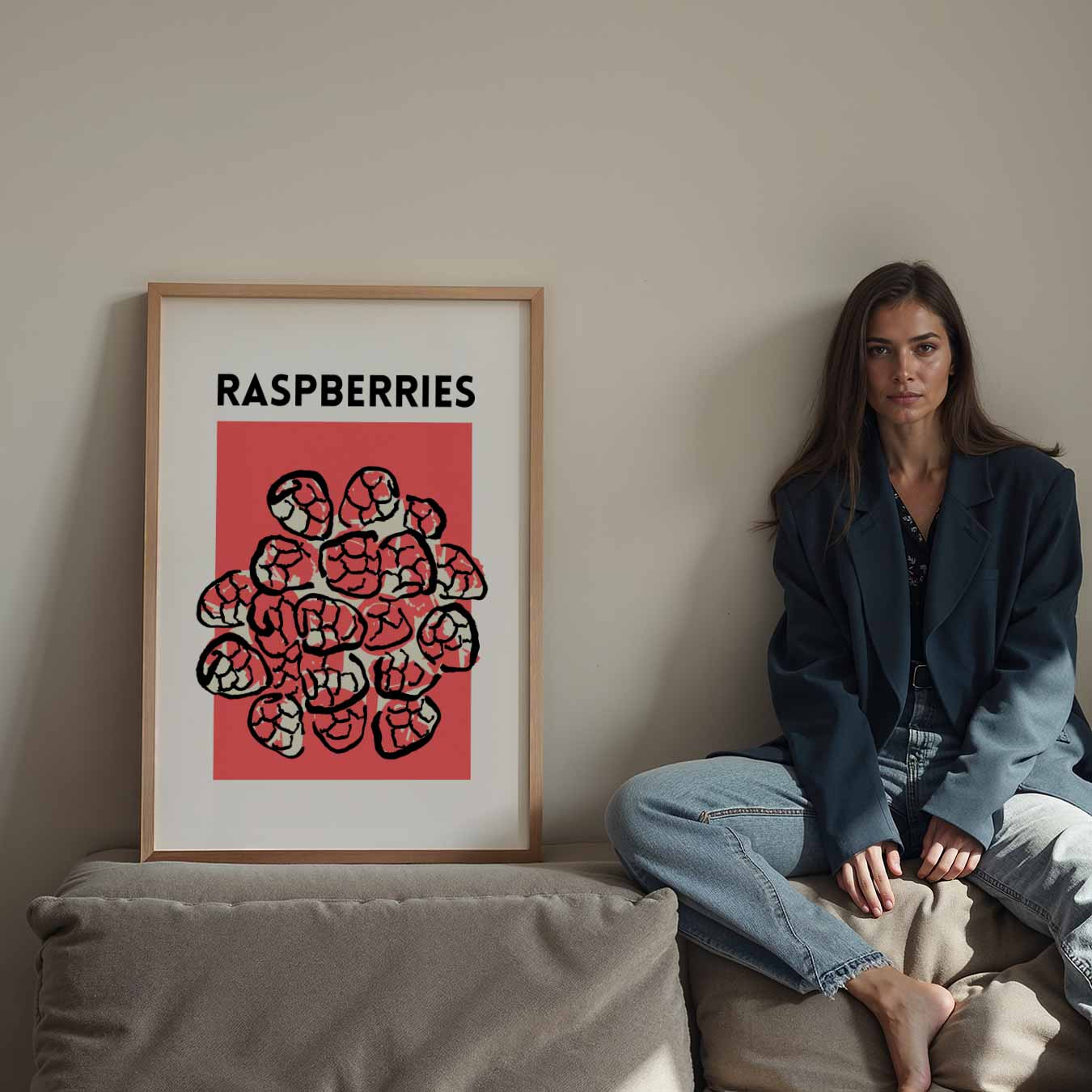 Frisse Frambozen Illustratieposter-WallArtistic