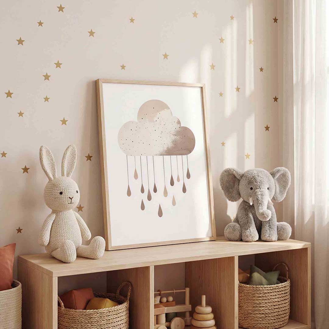 Wolk met regendruppels Poster