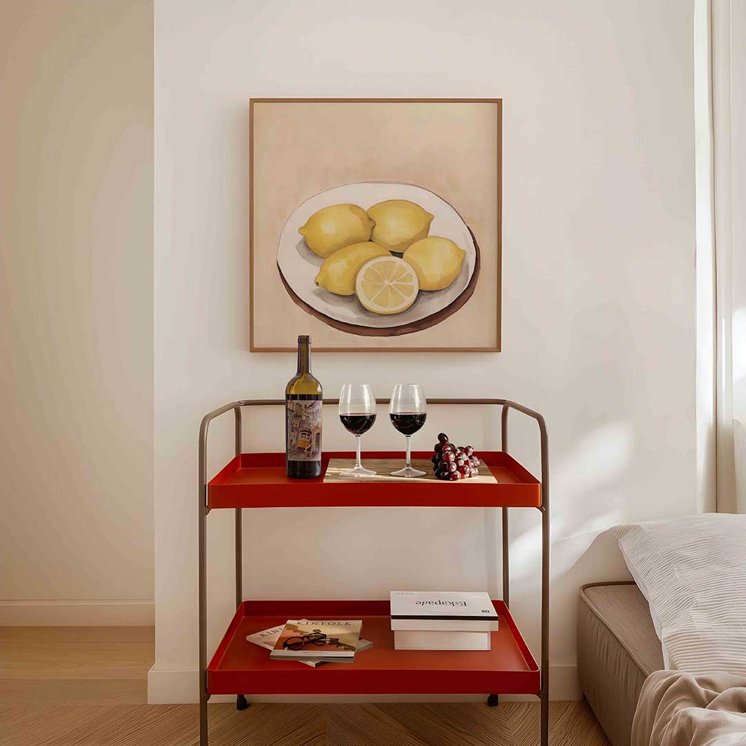 Citroenen op bord Poster