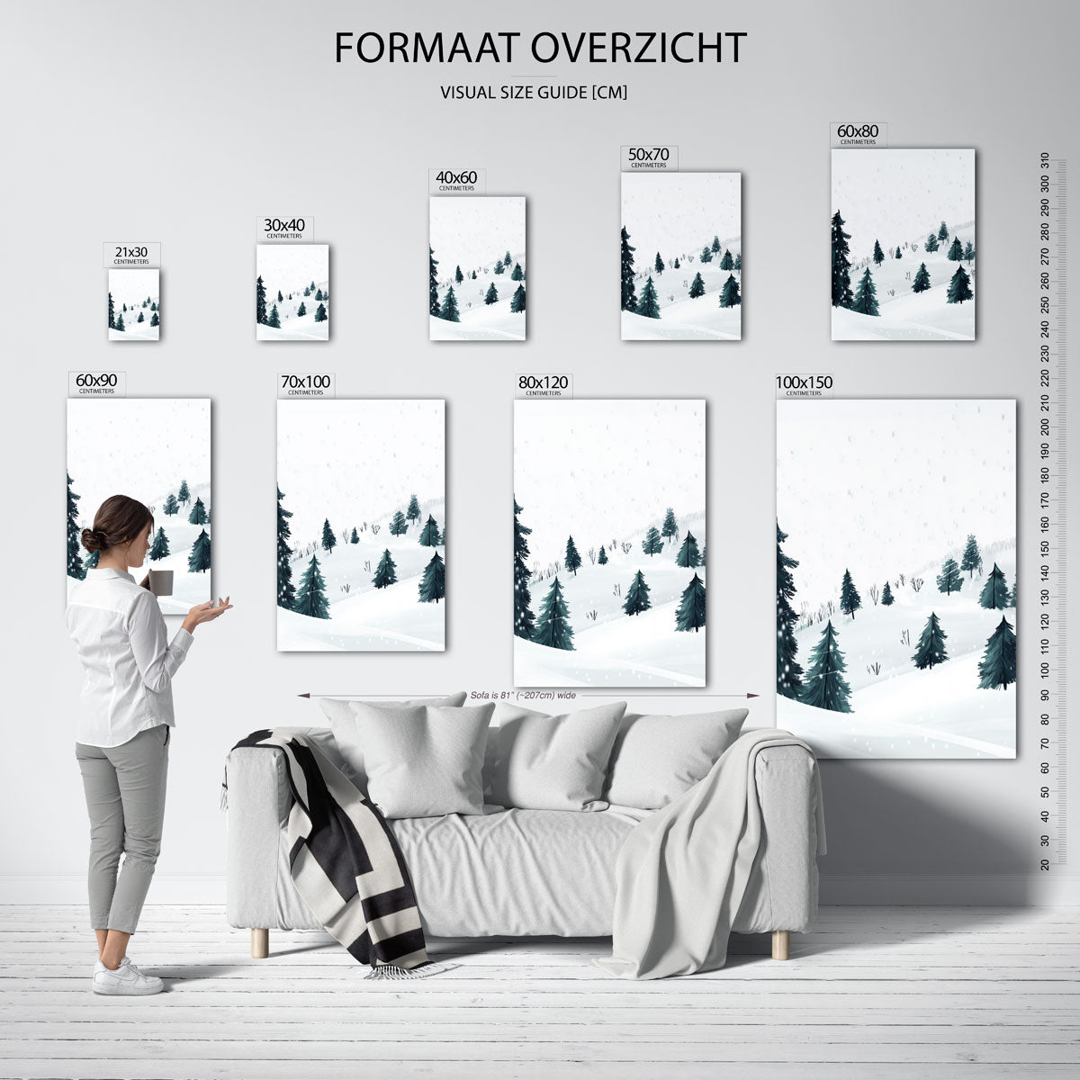 Sneeuwlandschap met bomen Poster