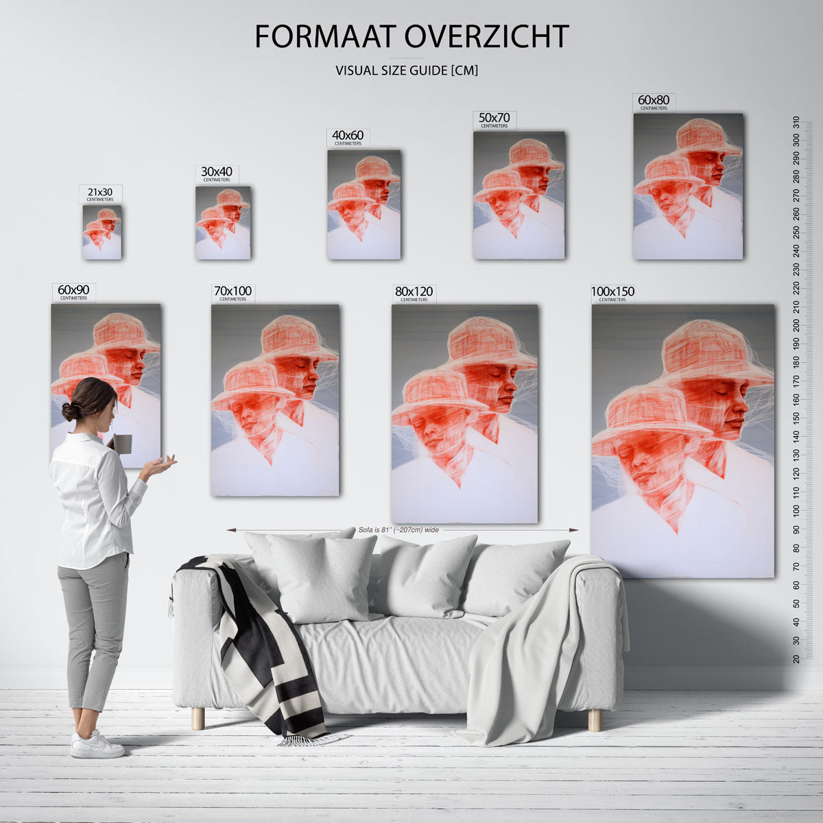 Twee figuren met hoeden Poster